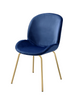 Chuchip Blue Velvet & Gold Side Chair Chuchip Blue Velvet & Gold Side Chair