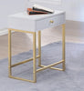 Coleen White & Brass Side Table Coleen White & Brass Side Table