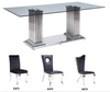 Cyrene Stainless Steel & Clear Glass Dining Table Cyrene Stainless Steel & Clear Glass Dining Table