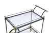 Cyrus Black/Gold & Clear Glass Serving Cart Cyrus Black/Gold & Clear Glass Serving Cart