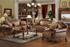 Dresden Brown PU & Chenille, Cherry Oak 3-Piece Living Room Set Dresden Brown PU & Chenille, Cherry Oak 3-Piece Living Room Set