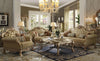 Dresden Bone PU & Gold Patina Sofa w/4 Pillows Dresden Bone PU & Gold Patina Sofa w/4 Pillows
