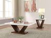 Forbes White Marble & Walnut Coffee Table Forbes White Marble & Walnut Coffee Table