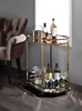 Lacole Champagne & Mirror Serving Cart Lacole Champagne & Mirror Serving Cart