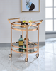 Lakelyn Rose Gold & Clear Glass Serving Cart Lakelyn Rose Gold & Clear Glass Serving Cart