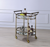 Lakelyn Brushed Bronze & Clear Glass Serving Cart Lakelyn Brushed Bronze & Clear Glass Serving Cart