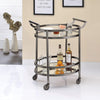 Lakelyn Black Nickel & Clear Glass Serving Cart Lakelyn Black Nickel & Clear Glass Serving Cart