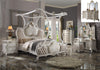 Picardy Fabric & Antique Pearl Eastern King Bed (Canopy) Picardy Fabric & Antique Pearl Eastern King Bed (Canopy)