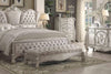 Versailles Ivory Fabric & Bone White Bench Versailles Ivory Fabric & Bone White Bench
