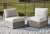 Calworth Outdoor Armless Chair with Cushion (Set of 2) Calworth Outdoor Armless Chair with Cushion (Set of 2)