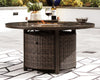 Paradise Trail Paradise Trail Fire Pit Table with 4 Nuvella Swivel Lounge Chairs Paradise Trail Paradise Trail Fire Pit Table with 4 Nuvella Swivel Lounge Chairs