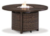 Paradise Trail Paradise Trail Fire Pit Table with 4 Nuvella Swivel Lounge Chairs Paradise Trail Paradise Trail Fire Pit Table with 4 Nuvella Swivel Lounge Chairs