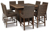 Paradise Trail Outdoor Counter Height Dining Table with 4 Barstools Product image