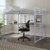 Cybill Full Loft Bed White, Silver, & Black Cybill Full Loft Bed White, Silver, & Black
