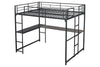Cybill Full Loft Bed White, Silver, & Black Cybill Full Loft Bed White, Silver, & Black