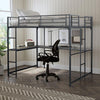 Cybill Full Loft Bed White, Silver, & Black Cybill Full Loft Bed White, Silver, & Black