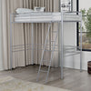 Myles Twin Loft Bed White, Silver & Black Myles Twin Loft Bed White, Silver & Black