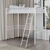 Myles Twin Loft Bed White, Silver & Black Myles Twin Loft Bed White, Silver & Black