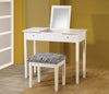 G300285 Casual White Vanity and Upholstered Stool  image
