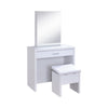 G300290 Contemporary White Vanity and Upholstered Stool Set  image