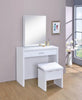 G300290 Contemporary White Vanity and Upholstered Stool Set G300290 Contemporary White Vanity and Upholstered Stool Set image