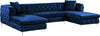 Meridian Gail Velvet 3pc Sectional in Navy 664Navy-Sectional Meridian Gail Velvet 3pc Sectional in Navy 664Navy-Sectional image