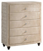 Meridian Diamond Velvet 5 Drawer Chest in Golden Beige Diamond-CH Meridian Diamond Velvet 5 Drawer Chest in Golden Beige Diamond-CH image