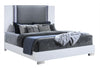 Ylime Smooth White Bed with LED Fully Slatted