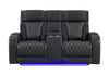 U8611 Blanche Pwr Con Rec Loveseat with PHR, LED and Speaker