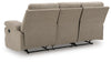Side-Swipe Reclining Sofa with Drop Down Table