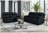 U6026 Black Pu 72A Rec Sofa/Console Rec Loveseat with LED and Speaker