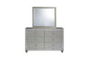 Riley Silver Bed, Dresser, Mirror, Nightstand