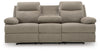 Side-Swipe Reclining Sofa with Drop Down Table