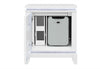 Alina White Nightstand with Cooler, LED, Speaker and USB