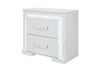 Naomi Silver Marble Nightstand with LED