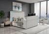 Elias Grey Bed with Immersive Sound Speaker, LED, TV Lift and Fp