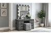 Lexi Grey Vanity Set with Stool