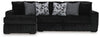 Midnight-Madness Sectional with Chaise - Onyx