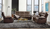 Aashi Brown Leather-Gel Match Sofa (Motion) image