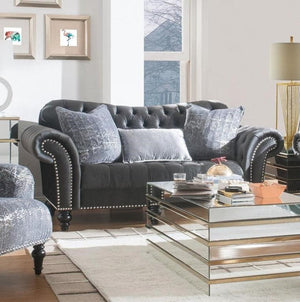 Acme Furniture Gaura Loveseat in Dark Gray Velvet 53091 image