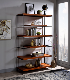 Oaken Honey Oak & Black Bookshelf image