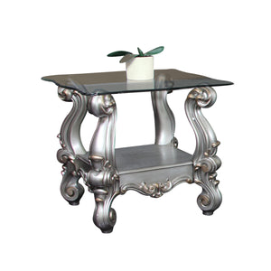 Versailles Antique Platinum & Clear Glass End Table image