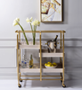 Vorrik Gold & White-Washed Serving Cart image