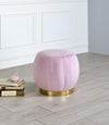 Zinnia Pink Carnation Velvet & Gold Ottoman image