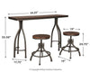 Odium Counter Height Dining Table and Bar Stools (Set of 3)