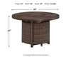 Paradise Trail Paradise Trail Fire Pit Table with 4 Nuvella Swivel Lounge Chairs