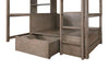 CALLISTUS Twin Workstation Loft Bed, White & Gray
