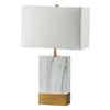 Faith White Marble/Gold 20"H White Marble Gold Table Lamp