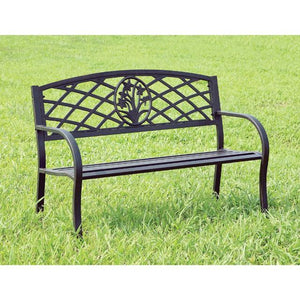 MINOT Black Patio Steel Bench image
