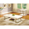 MEDA White/Chrome End Table, White